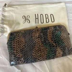 Hobo Lauren Wallet in Blue Snake